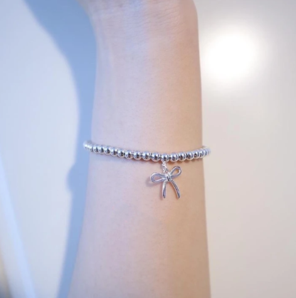 [Reverie Jewels]STERLING SILVER BOW BEAD BRACELET