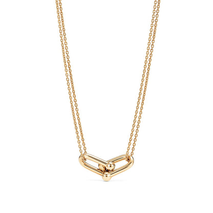 [Reverie Jewels]HARDWEAR GOLD DOUBLE LINK NECKLACE