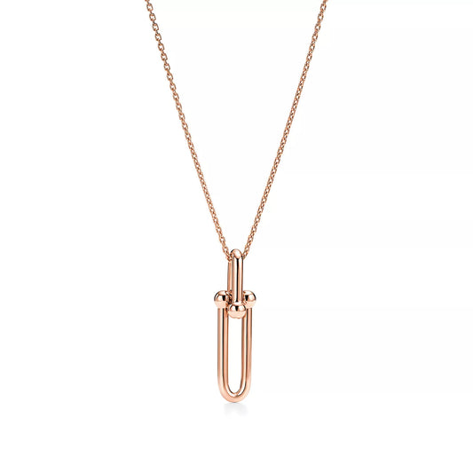 [Reverie Jewels]HARDWEAR DROP DOUBLE LINK PEDANT NECKLACE