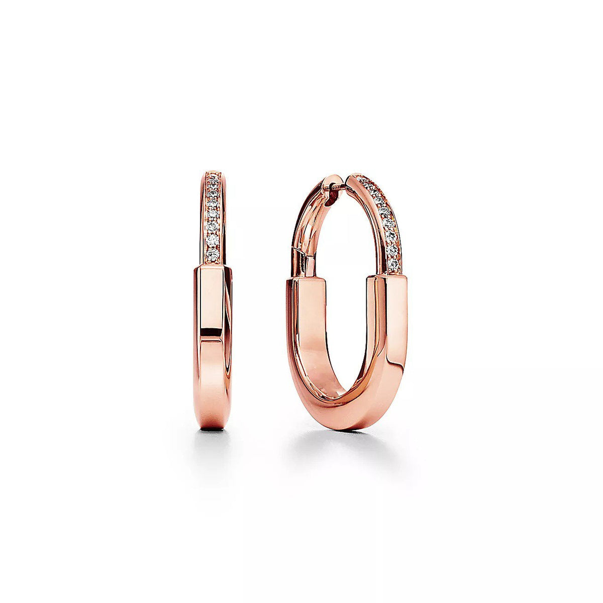 [Reverie Jewels]LOCK MEDIUM DIAMNOND EARRINGS
