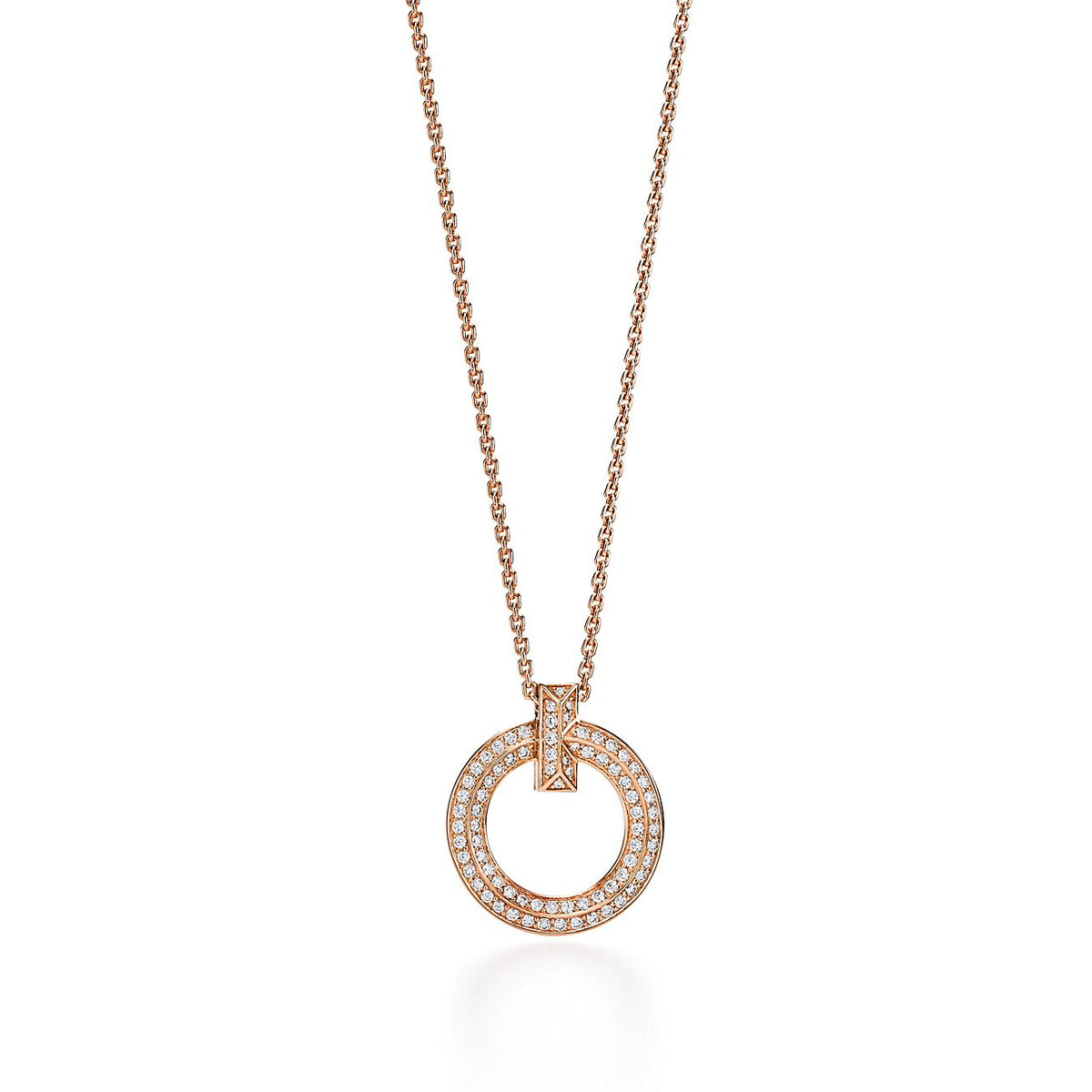 [Reverie Jewels]T1 CIRCLE DIAMOND PAVED MEDIUM NECKLACE