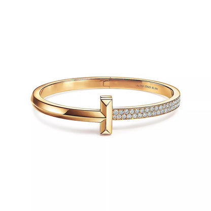[Reverie Jewels]T1 WIDE DIAMOND HINGED BANGLE PINK GOLD
