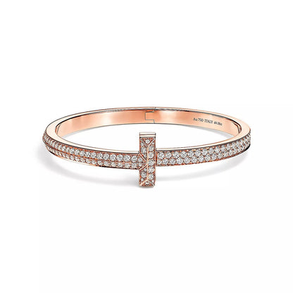 [Reverie Jewels]T1 WIDE HINGED BANGLE DIAMOND PAVED BRACELET