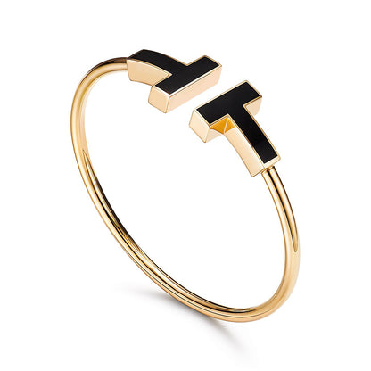 [Reverie Jewels]T WIDE ONYX OPEN BRACELET