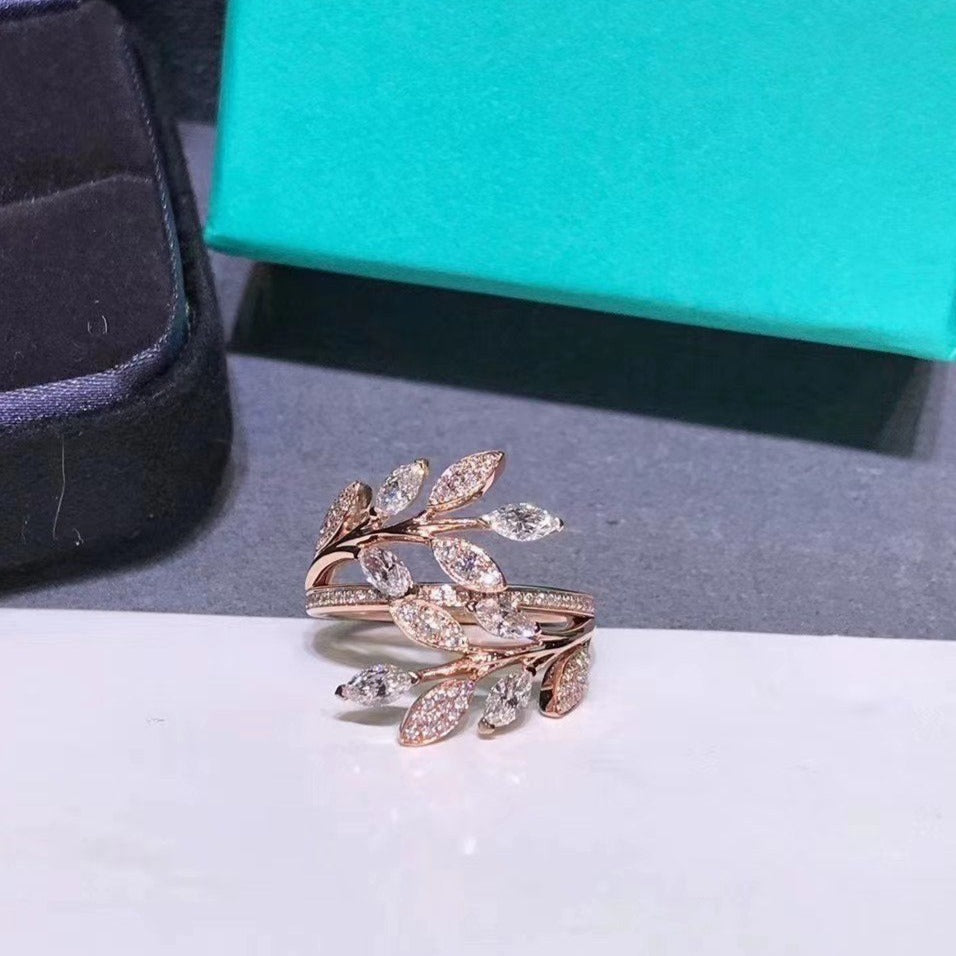 [Reverie Jewels]VICTORIA DIAMOND VINE BYPASS RING PINK GOLD