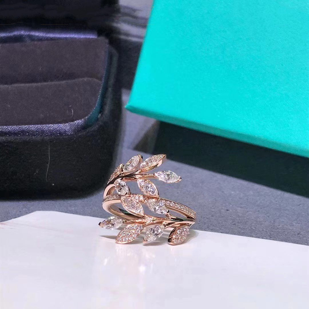 [Reverie Jewels]VICTORIA DIAMOND VINE BYPASS RING PINK GOLD