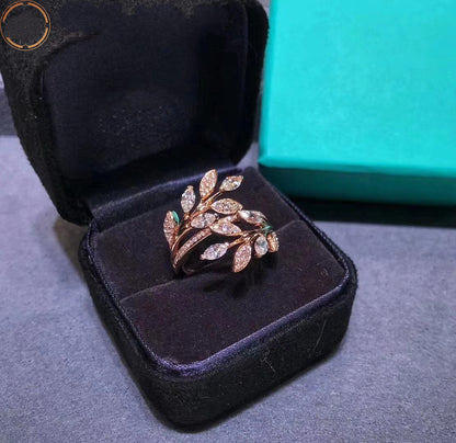 [Reverie Jewels]VICTORIA DIAMOND VINE BYPASS RING PINK GOLD