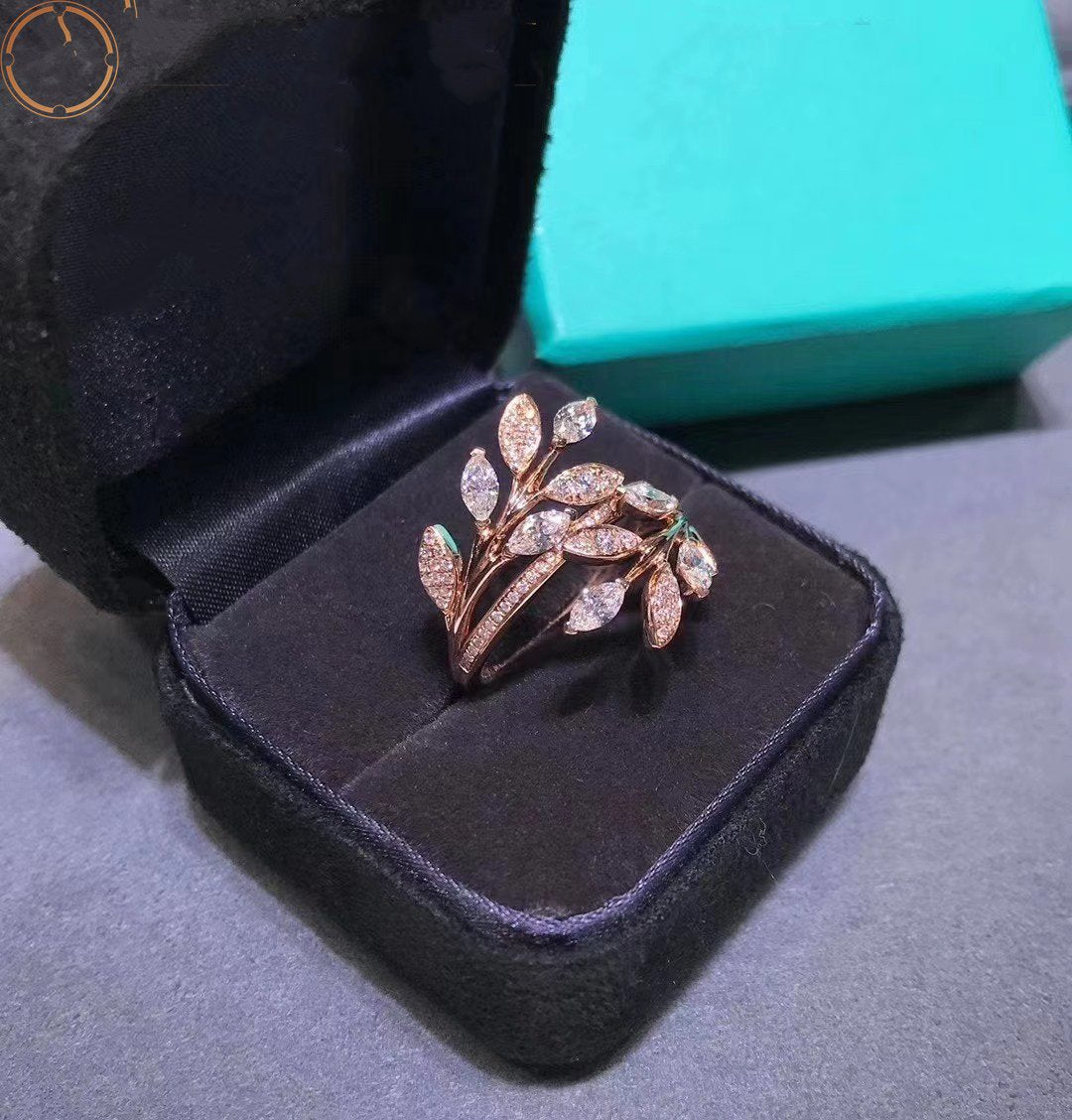 [Reverie Jewels]VICTORIA DIAMOND VINE BYPASS RING PINK GOLD