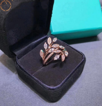 [Reverie Jewels]VICTORIA DIAMOND VINE BYPASS RING PINK GOLD
