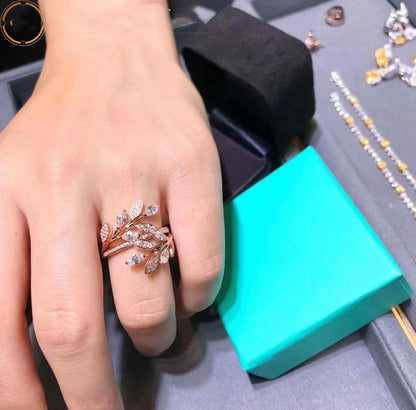 [Reverie Jewels]VICTORIA DIAMOND VINE BYPASS RING PINK GOLD