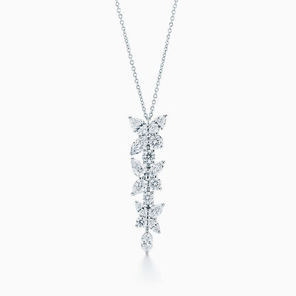 [Reverie Jewels]MIXED CLUSTER DIAMOND DROP PENDANT