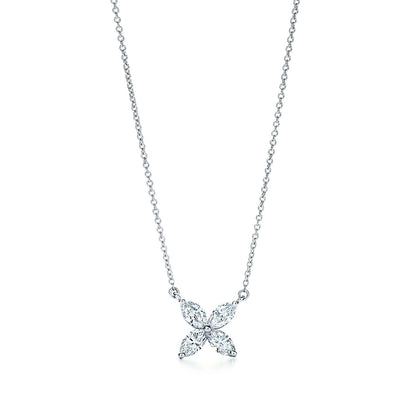 [Reverie Jewels]PLATINUM AND DIAMOND VICTORIA PENDANT NECKLACE