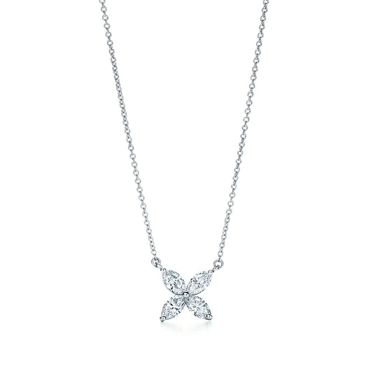 [Reverie Jewels]PLATINUM AND DIAMOND VICTORIA PENDANT NECKLACE