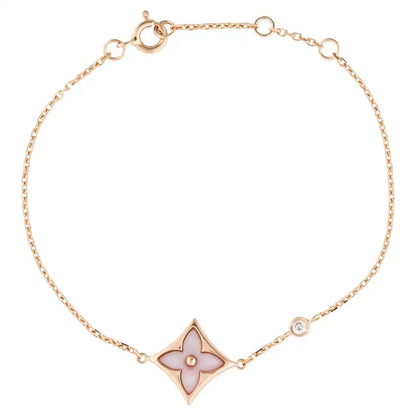 [⭐Reverie Jewels]STAR 1 DIAMOND PINK GOLD BRACELET