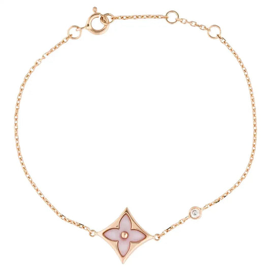[⭐Reverie Jewels]STAR 1 DIAMOND PINK GOLD BRACELET