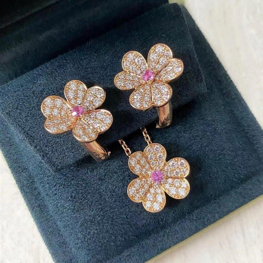 [⭐Reverie Jewels]FRIVOLE ROSE GOLD FLOWER DIAMOND NECKLACE