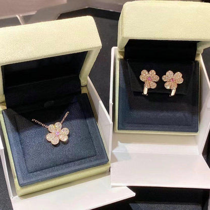 [⭐Reverie Jewels]FRIVOLE ROSE GOLD FLOWER DIAMOND NECKLACE
