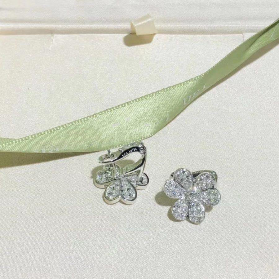 [⭐Reverie Jewels]FRIVOLE SILVER FLOWER DIAMOND EARRINGS