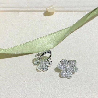 [⭐Reverie Jewels]FRIVOLE SILVER FLOWER DIAMOND EARRINGS