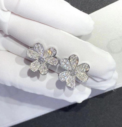 [⭐Reverie Jewels]FRIVOLE SILVER FLOWER DIAMOND EARRINGS