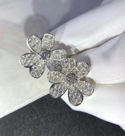 [⭐Reverie Jewels]FRIVOLE SILVER FLOWER DIAMOND EARRINGS