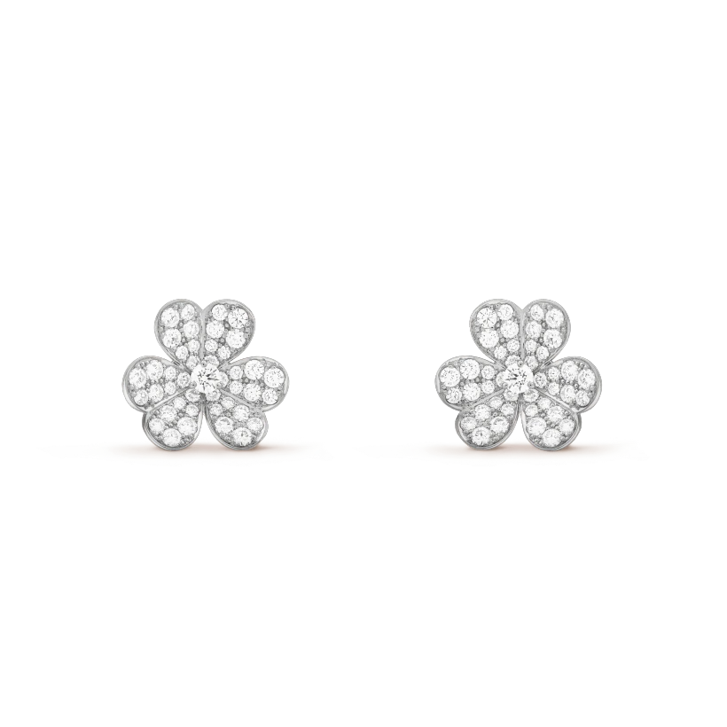 [⭐Reverie Jewels]FRIVOLE SILVER FLOWER DIAMOND EARRINGS
