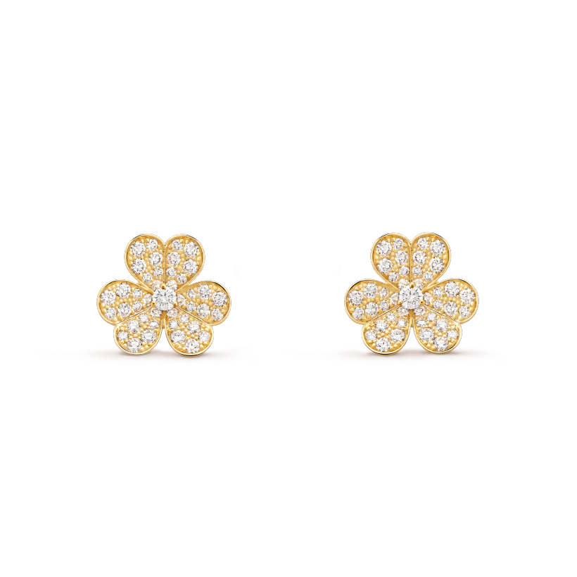 [⭐Reverie Jewels]FRIVOLE GOLD FLOWER DIAMOND EARRINGS