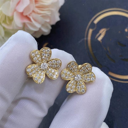 [⭐Reverie Jewels]FRIVOLE GOLD FLOWER DIAMOND EARRINGS