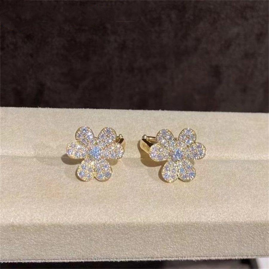 [⭐Reverie Jewels]FRIVOLE GOLD FLOWER DIAMOND EARRINGS