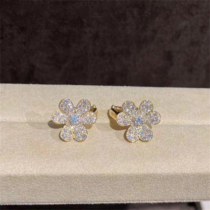 [⭐Reverie Jewels]FRIVOLE GOLD FLOWER DIAMOND EARRINGS