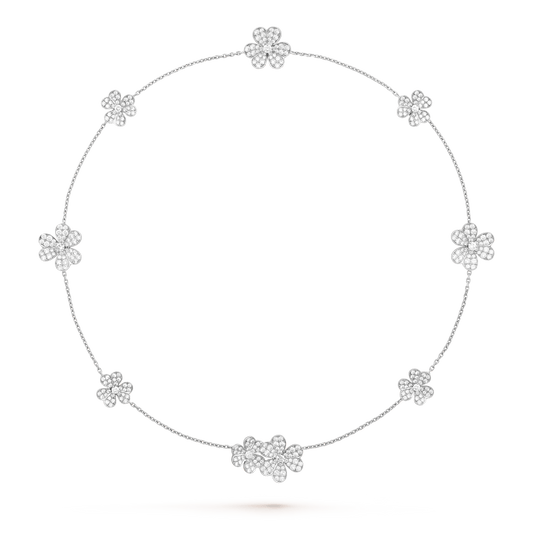 [⭐Reverie Jewels]FRIVOLE SILVER 9 FLOWERS NECKLACE