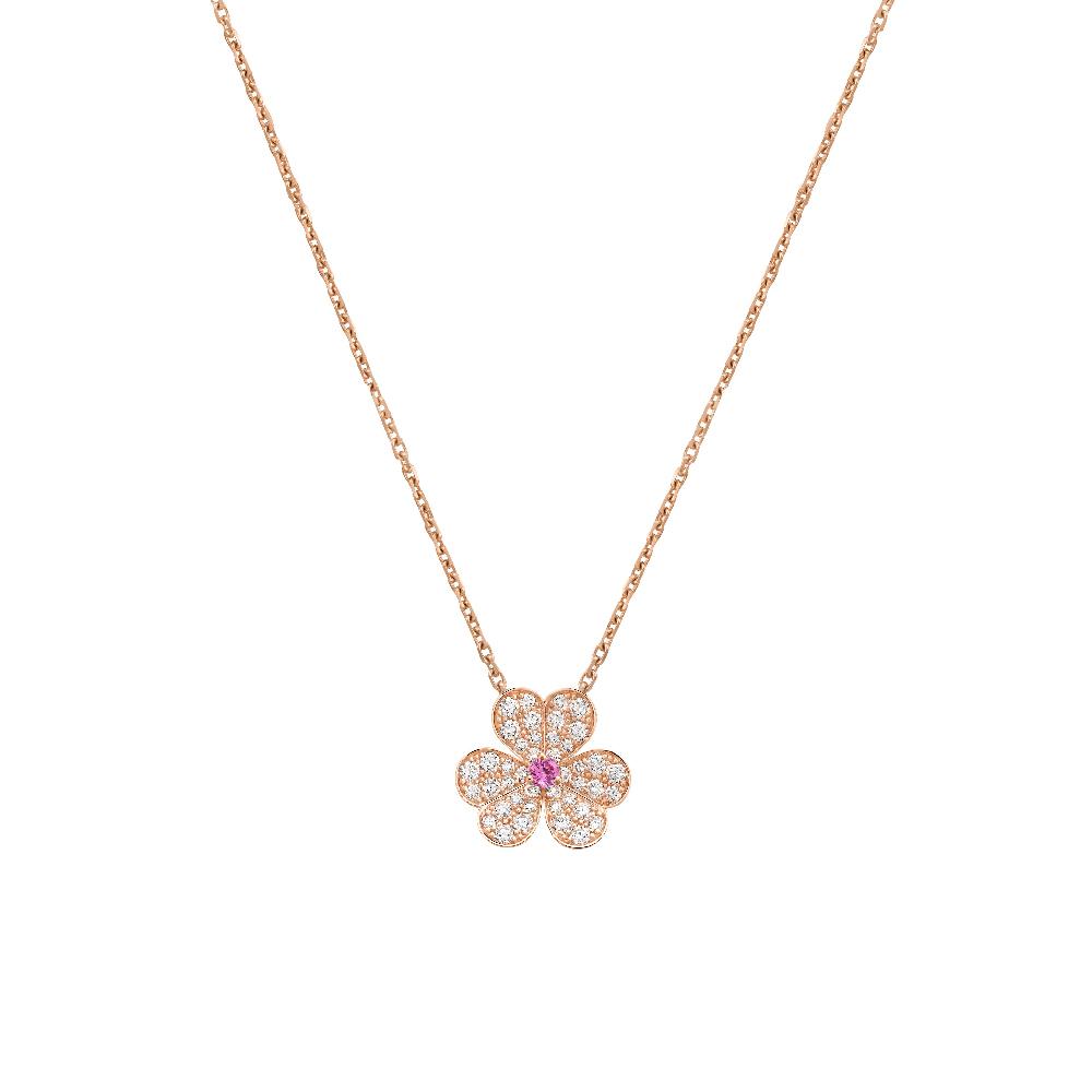[⭐Reverie Jewels]FRIVOLE ROSE GOLD FLOWER DIAMOND NECKLACE