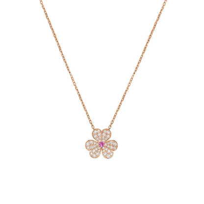 [⭐Reverie Jewels]FRIVOLE ROSE GOLD FLOWER DIAMOND NECKLACE