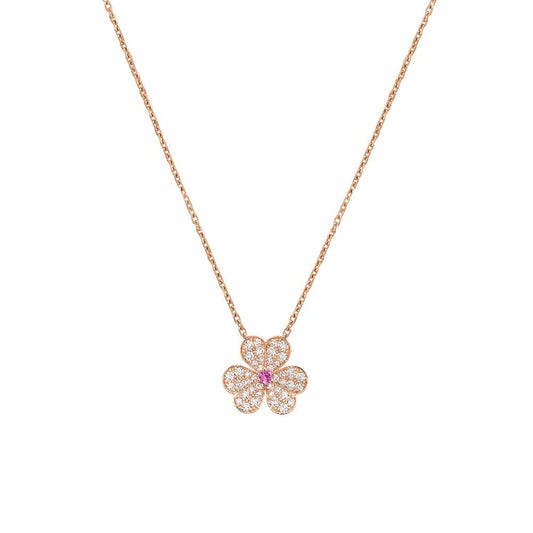 [⭐Reverie Jewels]FRIVOLE ROSE GOLD FLOWER DIAMOND NECKLACE