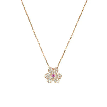 [⭐Reverie Jewels]FRIVOLE ROSE GOLD FLOWER DIAMOND NECKLACE