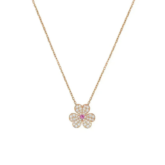 [⭐Reverie Jewels]FRIVOLE ROSE GOLD FLOWER DIAMOND NECKLACE