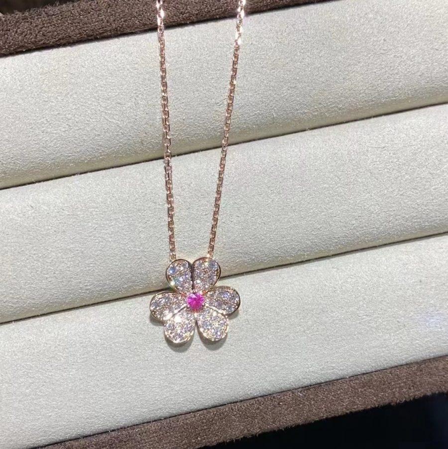 [⭐Reverie Jewels]FRIVOLE ROSE GOLD FLOWER DIAMOND NECKLACE
