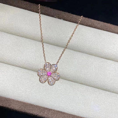 [⭐Reverie Jewels]FRIVOLE ROSE GOLD FLOWER DIAMOND NECKLACE