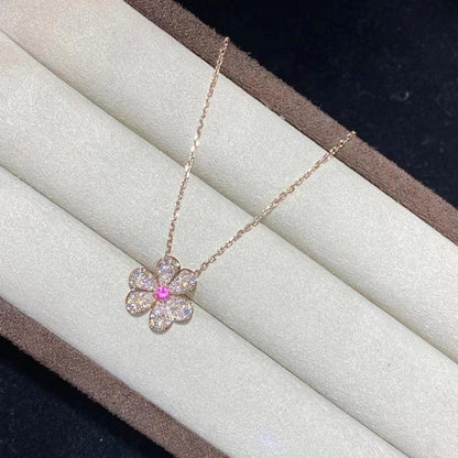 [⭐Reverie Jewels]FRIVOLE ROSE GOLD FLOWER DIAMOND NECKLACE