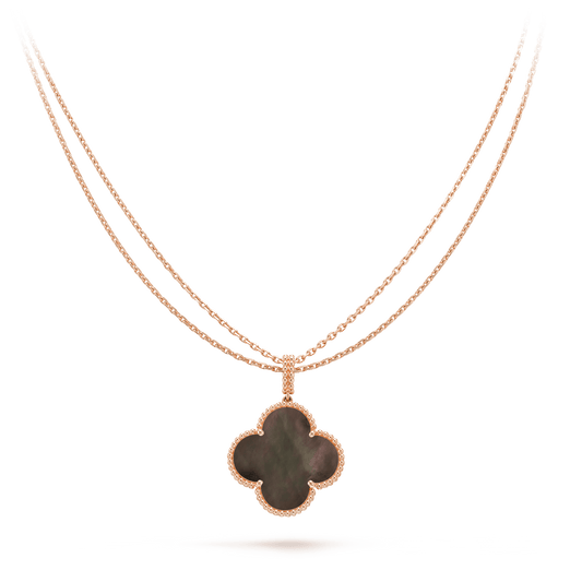 [⭐Reverie Jewels]CLOVER 25MM GOLD DARK MOP BIG CLOVER NECKLACE