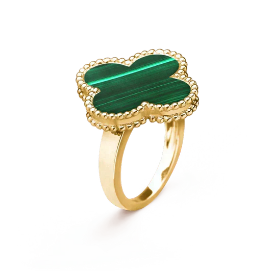 [⭐Reverie Jewels]CLOVER MALACHITE RING