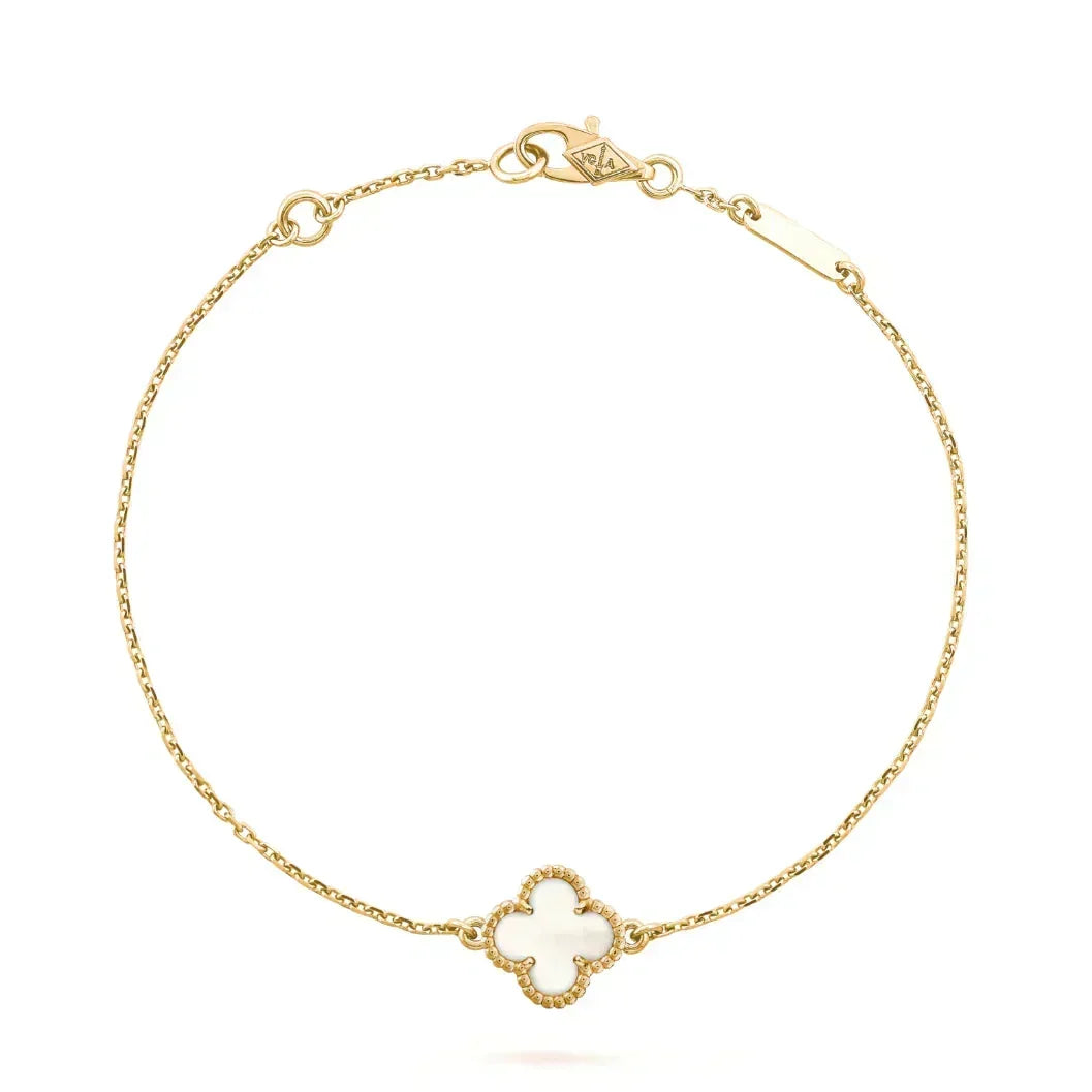 [⭐Reverie Jewels]CLOVER WHITE MOP SINGLE FLOWER BRACELET