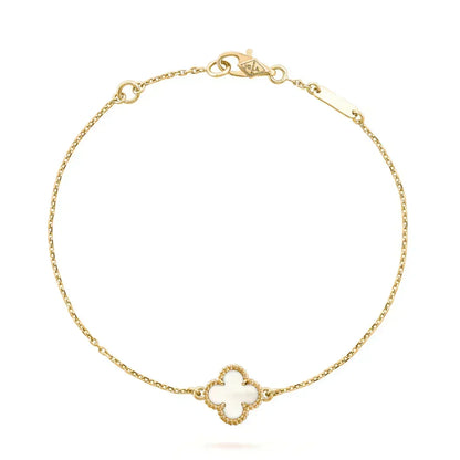 [⭐Reverie Jewels]CLOVER WHITE MOP SINGLE FLOWER BRACELET