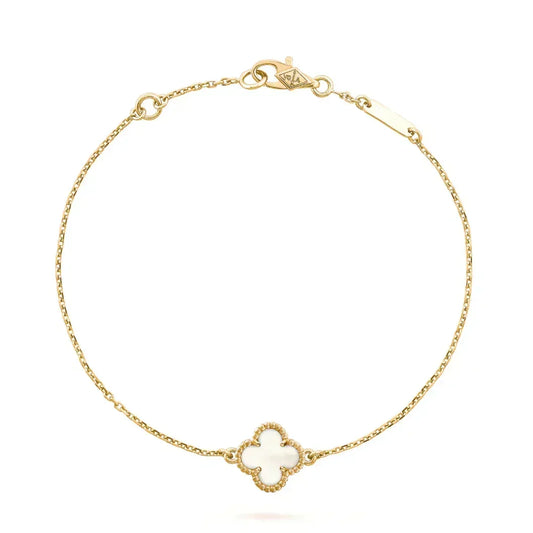 [⭐Reverie Jewels]CLOVER WHITE MOP SINGLE FLOWER BRACELET