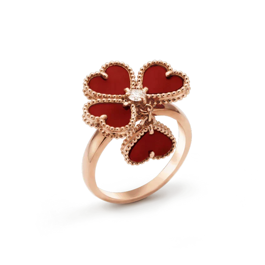 [⭐Reverie Jewels]SWEET CLOVER CARNELIAN RING