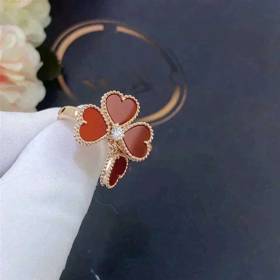 [⭐Reverie Jewels]SWEET CLOVER CARNELIAN RING