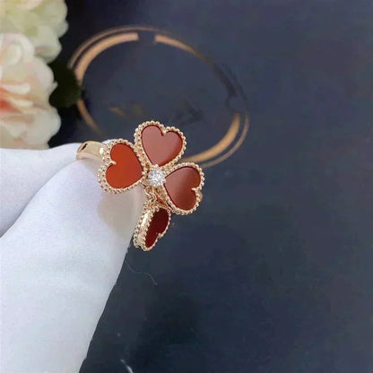 [⭐Reverie Jewels]SWEET CLOVER CARNELIAN RING