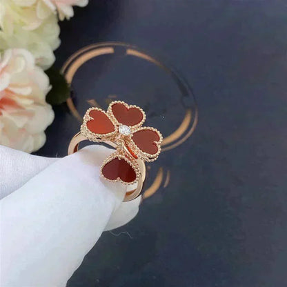 [⭐Reverie Jewels]SWEET CLOVER CARNELIAN RING