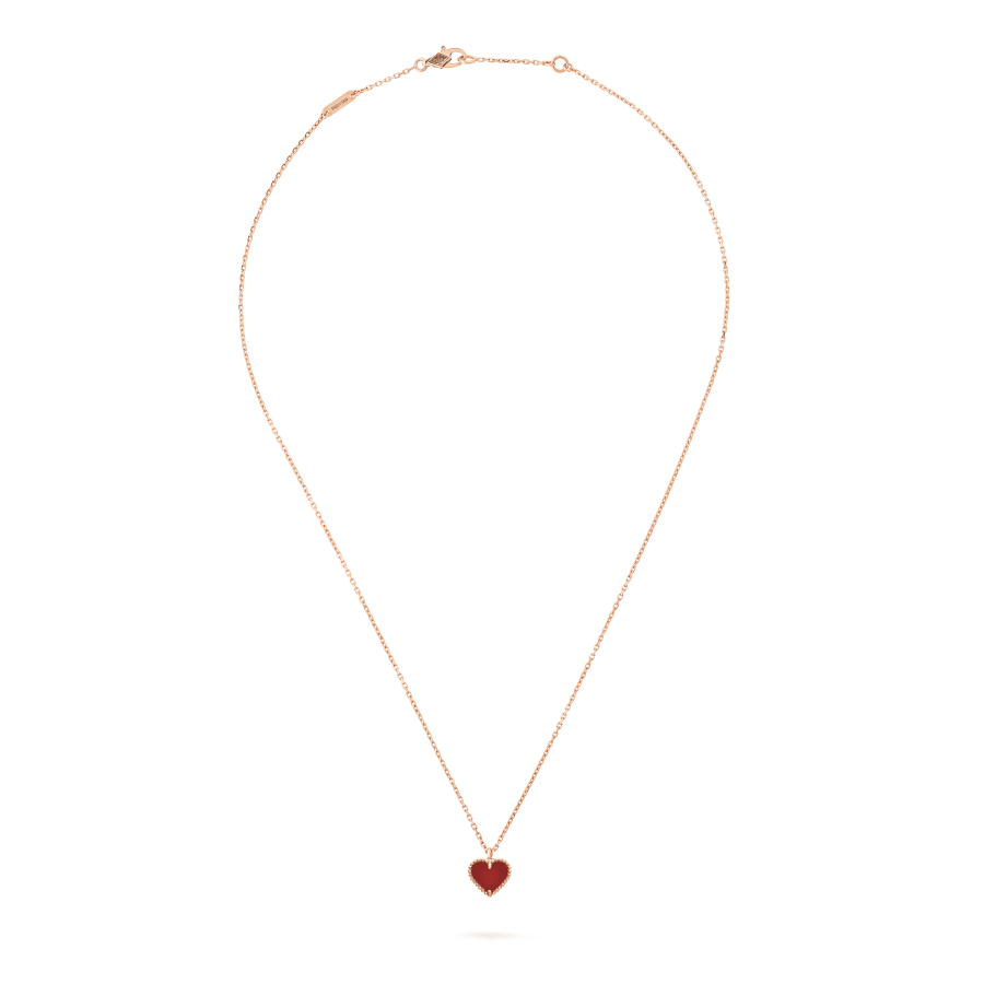 [⭐Reverie Jewels]SWEET CLOVER CARNELIAN HEART NECKLACE