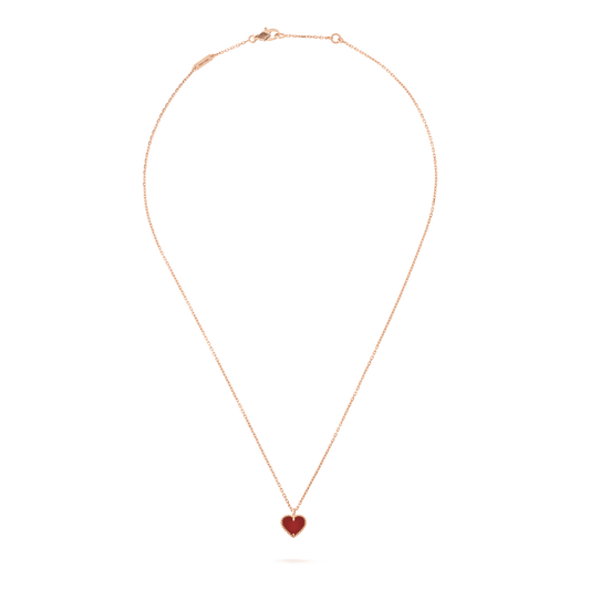 [⭐Reverie Jewels]SWEET CLOVER CARNELIAN HEART NECKLACE